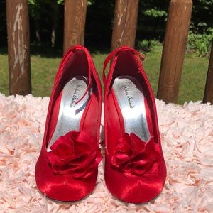 Red Flower Heels
